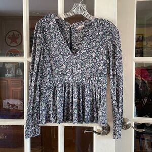 Rebecca Taylor long sleeve floral blouse